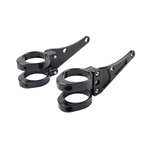 49MM Motorrad Scheinwerfer Halterung Clamp Gabel Rohr Halter Für Harley Schwarz - Picture 4 of 11
