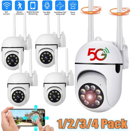 1-4PACK Wireless Wifi-Überwachungskamera-System Home 5G 1080P Nachtsichtkamer - Bild 1 von 16