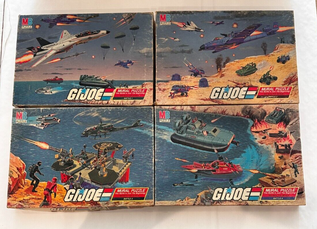 GI Joe 1985 Hasbro Mural Puzzle, Sets 1 through 4, Sealed Boxes