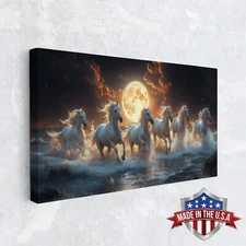 The Lunar Gallop Horses Canvas Print for Home Decor, Wall Decor Art Print Poster