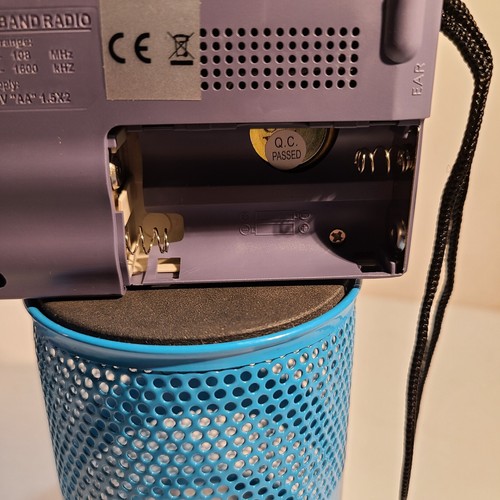 Portable Mini AM/FM Radio with Antenna, Stereo Speaker, Headphone Jack and Strap - Picture 16 of 23