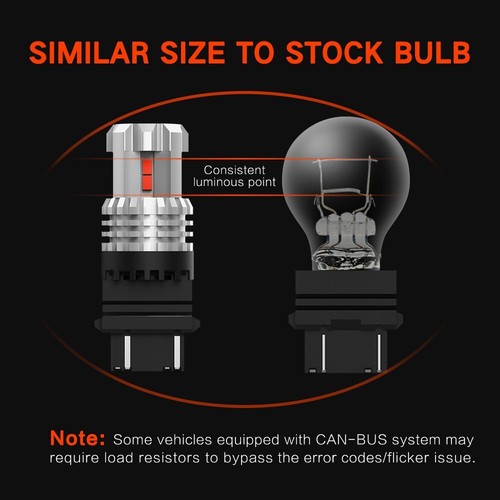 AUXITO 3157 Red LED Brake Tail Light/Parking Bulbs High Power CANBUS Error Free - Bild 6 von 10