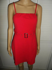 SALE Pretty Speechless size 7 red spaghetti strap belted dress women juniors NWT