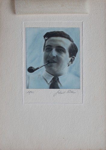 Fotografie 1931 Mann mit Pfeife Helmut Ritter ggf Bromöldruck getöntes Papier - Bild 4 von 5