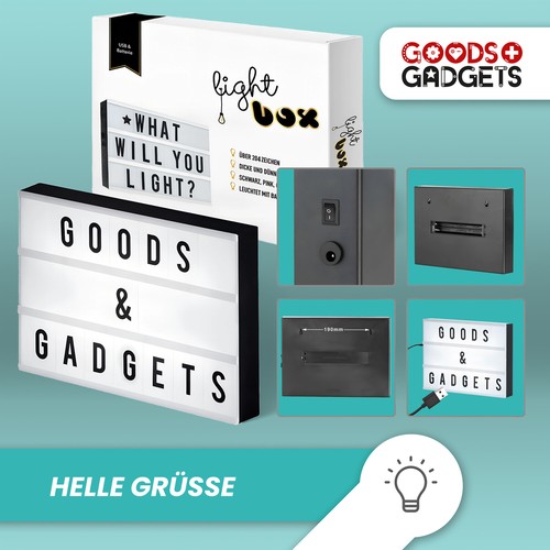 LED Lightbox Leuchtkasten Lichtbox Light Letter Box Lichtkasten + USB Netzteil - Bild 2 von 5