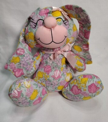 Vtg 1991 Spearhead Industries Stuffed Nylon Flower Bunny Rabbit Plush Easter 10''