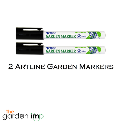 2 x Artline Garden Marker Pen Plant Label Fine Tip Black Permanent
