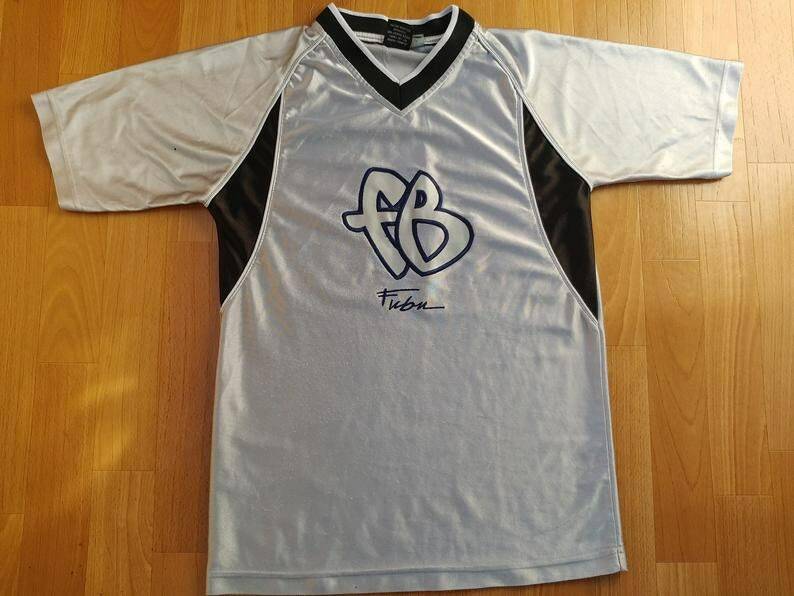 FUBU jersey, gray vintage hip hop t-shirt of 90s hip-hop