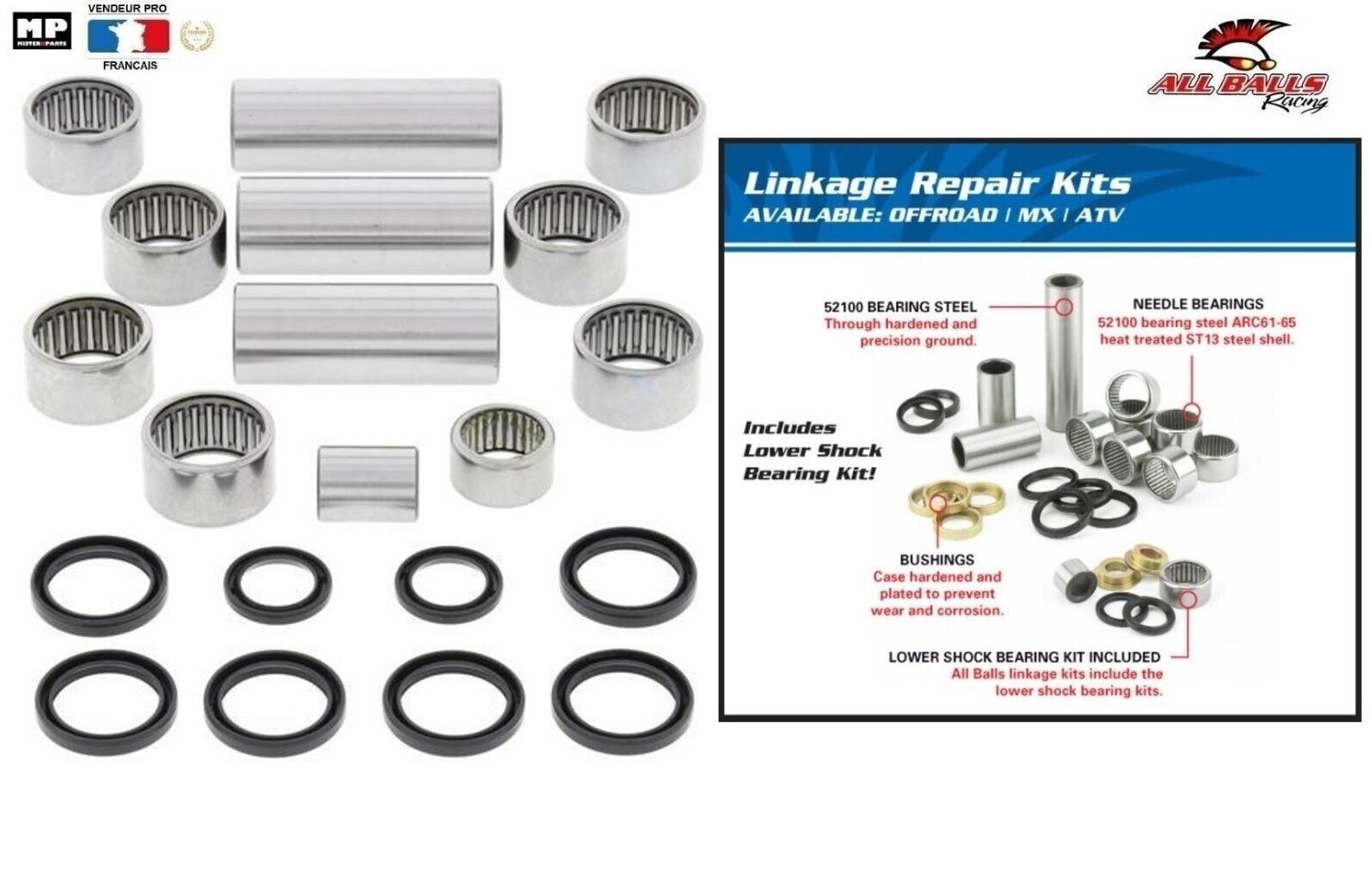 Kit roulements biellette amortisseur 27-1118 Gas-Gas MC125 suspension moto cross