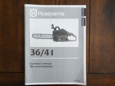Husqvarna 36/41 motosierra manual del operador en inglés y francés | eBay
