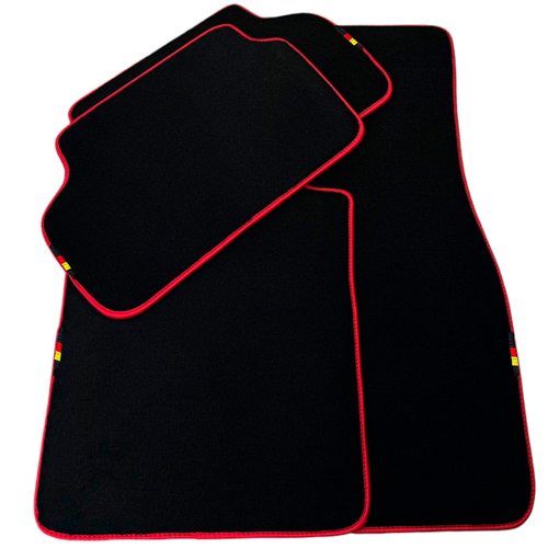 AutoWin Black Floor Mats for BMW 3 Series E36 4-door Sedan (1990–2000) Red Trim - Picture 3 of 13