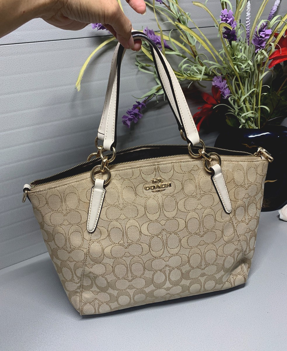Coach Kelsey Signature Small Brown/beige Convertible Crossbody