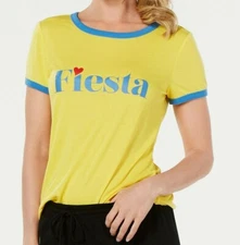 Jenni by Jennifer Moore Women's Sleepwear Ringer Pajama T-Shirt, Yellow Fiesta