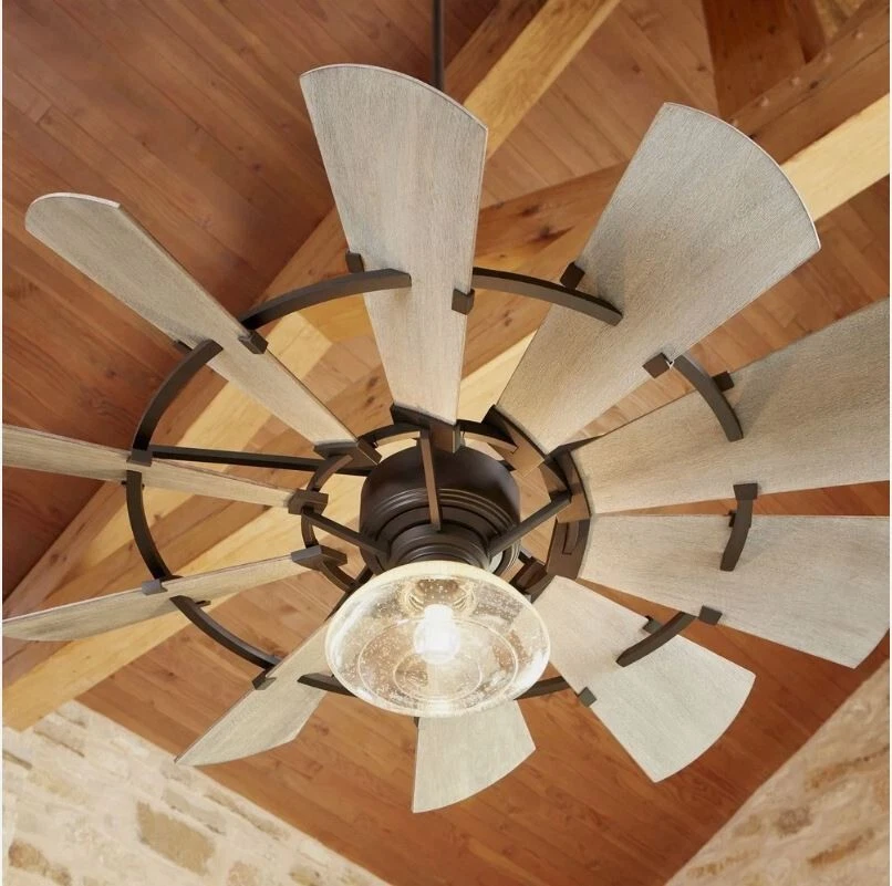 Quorum Windmill 11" Indoor/Outdoor Ceiling Fan Light Kit Oiled Bronze 1902-86 - Image 3 of 4