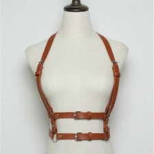 Damen Kunstleder Körper Verstellbarer Gurt Hüfte Gürtel Weste Korsett Vintage