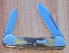 CASE XX 5537 BABY BUTTERBEAN POCKET KNIFE GENUINE SAMBAR STAG HANDLE 52132 SS