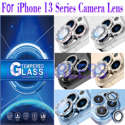 For iPhone 13/13 Pro/13 Por Max Tempered Glass Glitter Camera Lens Protector