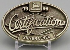 JOHN DEERE 1996 Silver Certification Belt Buckle