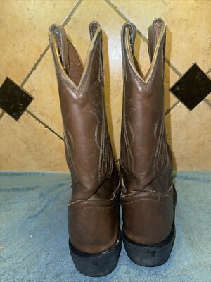 Justin JB1100 Brown Leather Cowboy Roper Western Boots Sz  display picture 1