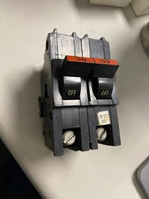 FPE Federal Pacific, 2-pole 50 Amp breaker.  NA250 stab n lock red