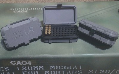 .22 Lr Ammo Box Storage Case 50 Round Capacity 3 Pack Made In USA Quick Ship