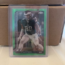 2025 Topps Chrome JALEN CARTER Green Refractor 51/99 #250 Eagles Colormatch