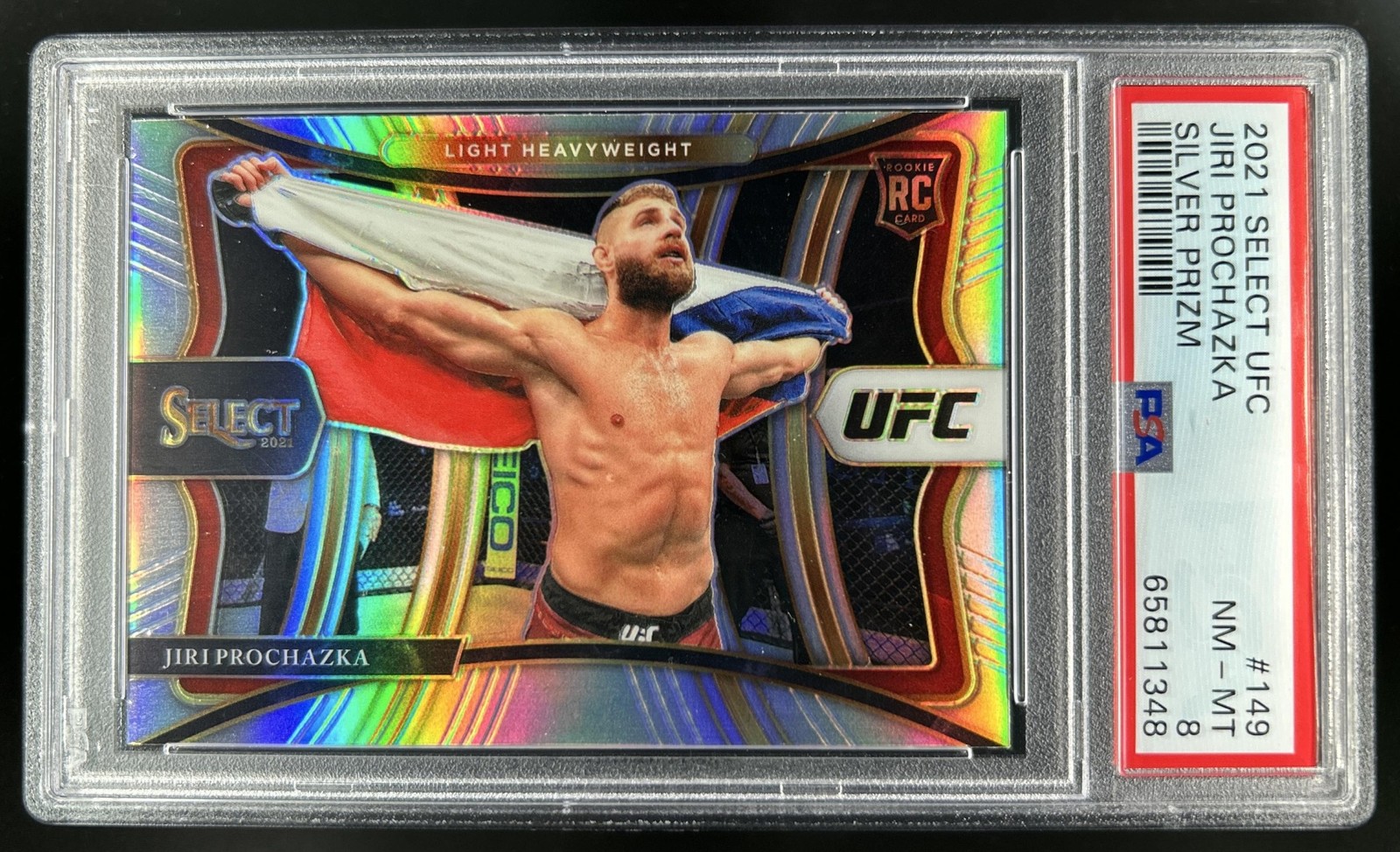 2021 Panini Select UFC Jiri Prochazka Silver Prizm RC Premier Level #149 PSA 8