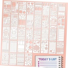 36Pcs Planner Stencils for Journaling Scrapbook Notebook Journal Stencils White
