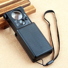 Magnifier 30X 60X LED Light Jeweller Magnifying Optical Glass Jewelry Loupe