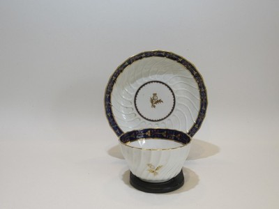 ROYAL WORCESTER DR. WALL PERIODE PORZELLAN TEESCHALE & UNTERTASSE/SCHALE - 19. JAHRHUNDERT