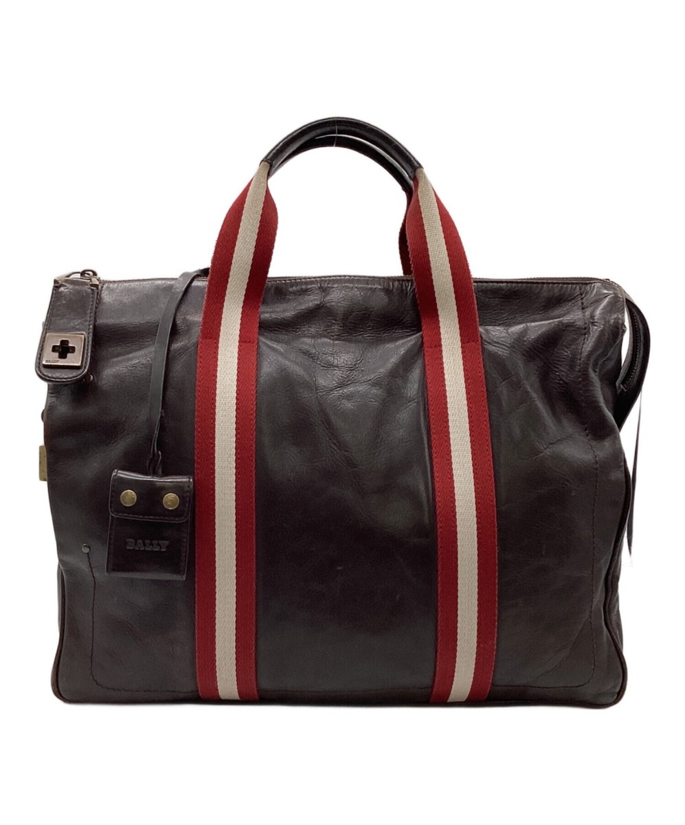 BALLY ダークブラウン レザー ボストンバッグ（肩掛け紐無し） BALLY ダークブラウン レザー ボストンバッグ（肩掛け紐無し）