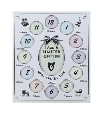 Baby Galerie My First Year Silber Babybilderrahmen Monatsbilderrahmen 12 Monate,