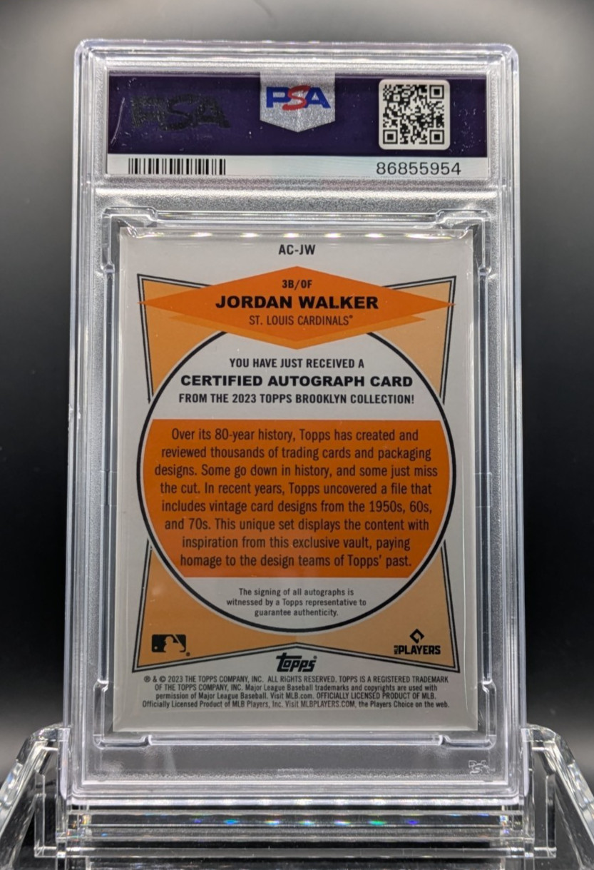 2023 Topps Brooklyn Collection Jordan Walker (AU, RC) SP /99 On Card Auto PSA 10 view 2