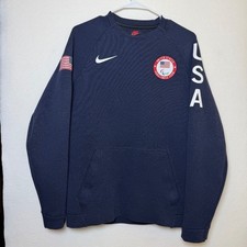 2016 Nike Team USA Paralympic Women's Hoodie Small Navy Crewneck Pullover USA