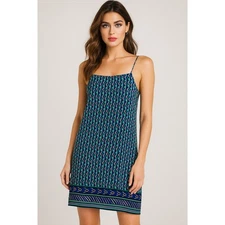 Anthropologie Maeve 100% Silk Slip Dress Sleeveless Colorful Geometric Print S