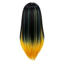 Long Straight Hairpiece Colorful Rainbow Gradient Hairpiece Heat-Resistant