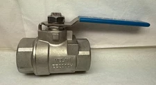 Velan 1 1/4” Shut Off Ball Valve Stainless Steel 1500 WOG CF 8M Inline