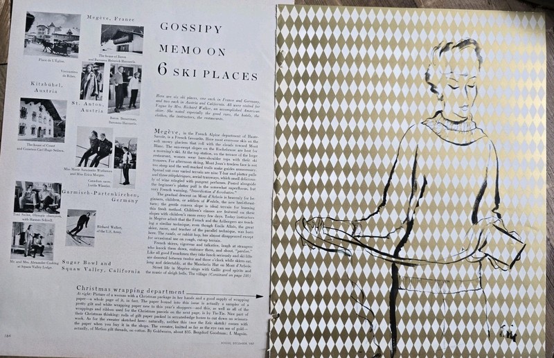 1957 Women's Goldworm Sweater Metlon gilt thread Eric Fashion Sketch Vintage Ad 