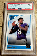 2018 Donruss Lamar Jackson Rated Rookie Card # 317 - PSA 9. rookie card picture