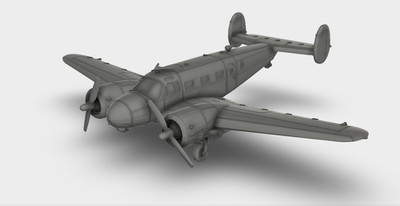 Beechcraft 18 Twin Beech Flugzeug Tiefdecker Bausatz 3D Druck 1:100 - 1:35