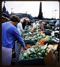 Helsinki Finland Market - 1961 Stereo Realist 3D Slide #1114