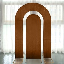 2 CINNAMON BROWN Fitted Spandex Open Arch Double Sided Backdrop STAND COVERS