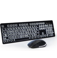 Large Print Wireless Keyboard And Mouse Black