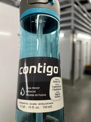 Contigo Ashland 24 Oz Water Bottle Straw Lid Leak Proof BPA Free Blue