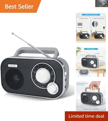Elegant AM/FM Portable Radio with Easy Dial & Headphone Jack - Gifts for Him/Her