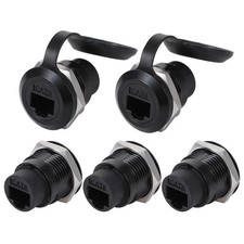 5PCS RJ45 Panel Mount Connector, Cat6 8P8C Ethernet LAN Pass Through Cable Co...