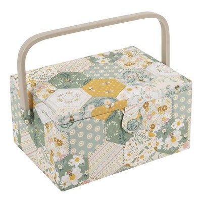 Medium Sewing Craft Storage with Handle Internal Tray Pin Cushion and Pocket ...