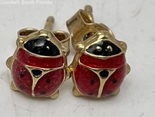 Gold 14KT Earrings Women's Stamped 14KT-Tested 13.85KT Weight 0.9g