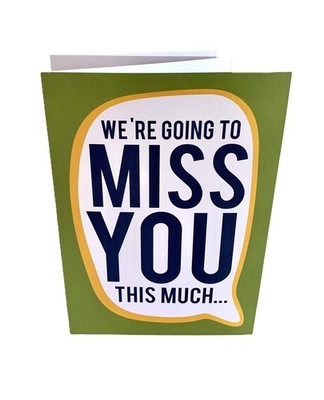 WRAPT 'We're Going To Miss You' Fold Out A4 Card - 210 x 290 mm, Green 