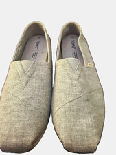 Woman's TOMS Alpargata Gray Canvas Slip-On Casual Shoes Round Toe Logo US 9
